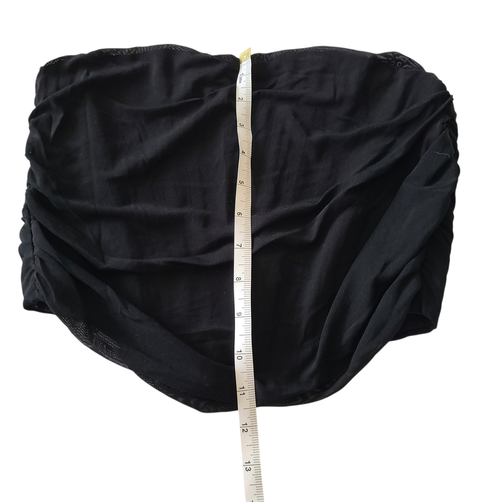 Black Ruched Skirt with Zipper - Picture 5 of 8